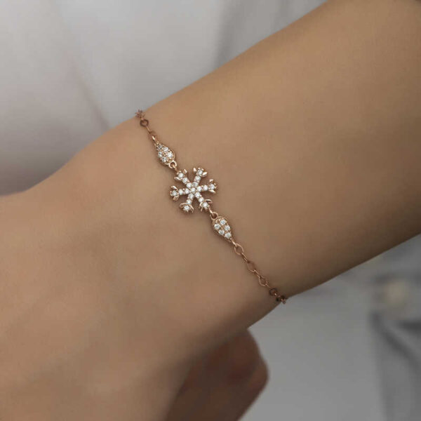 Gümüş Rose Kar Tanesi Kadın Bileklik - Görsel 3