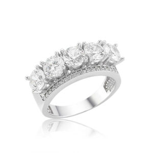 Gümüş 5 Taş Kadın Yüzük