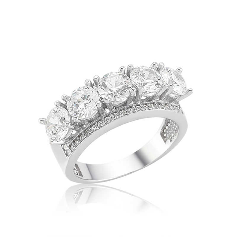 Gümüş 5 Taş Kadın Yüzük