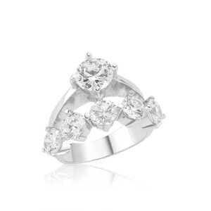 Gümüş 5 Sıra Tek Taş Kadın Yüzük