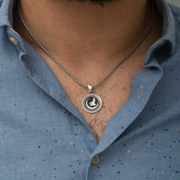 Gümüş Hilal Bozkurt Kolye - Görsel 3