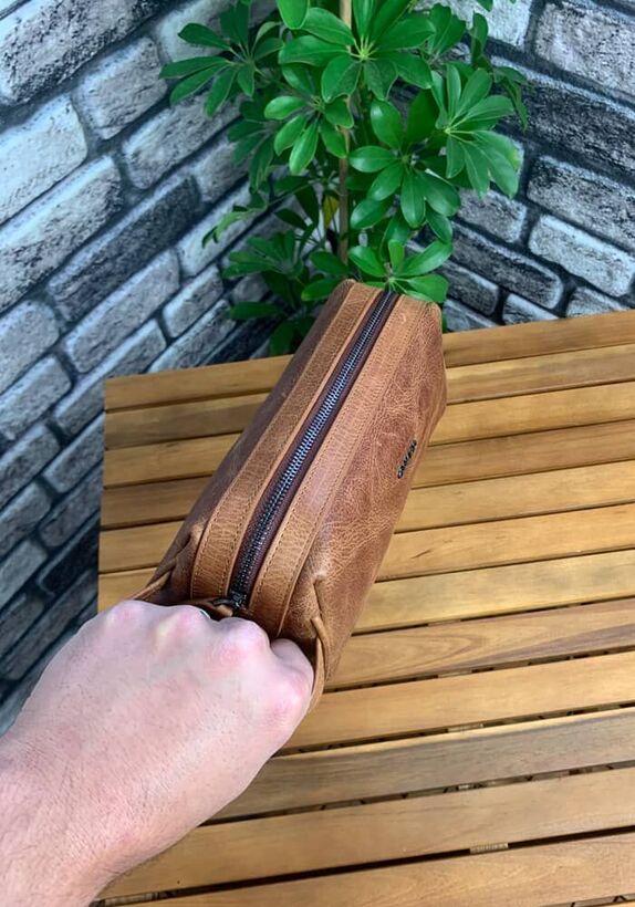 Guard Antik Taba Unisex Deri El Çantası - Görsel 2