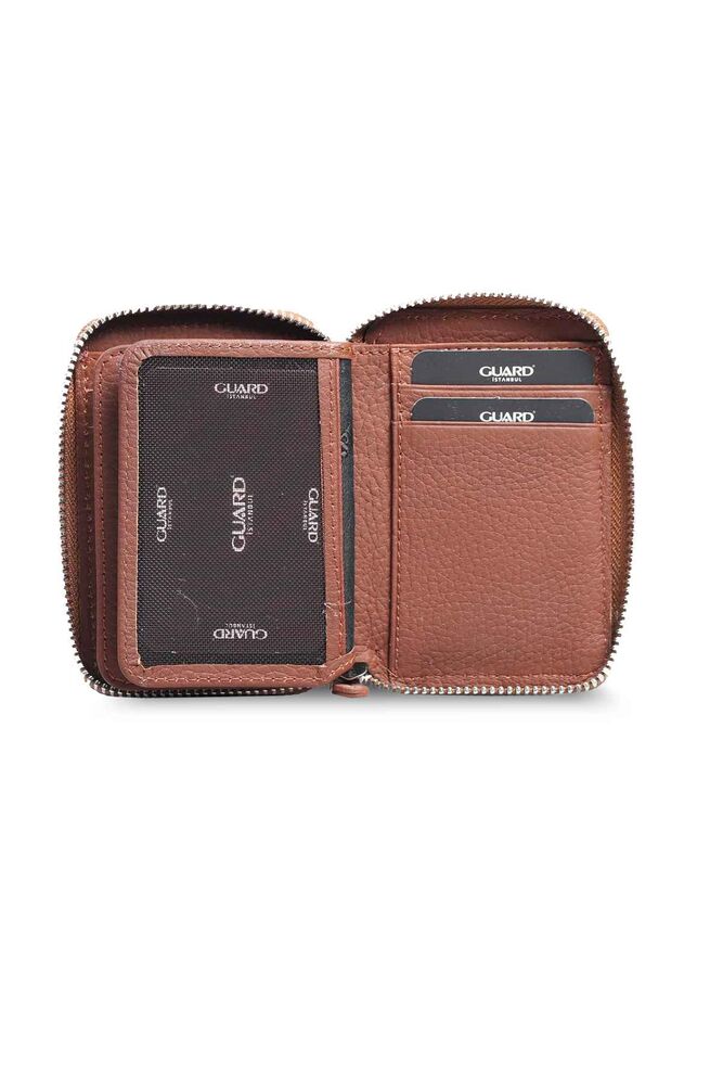 Guard Fermuarlı Mat Taba Deri Mini Cüzdan - Görsel 4
