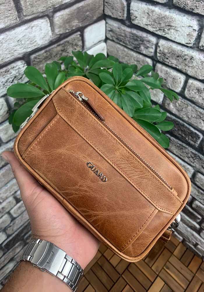 Guard Antik Taba Hakiki Deri Şifreli El Çantası