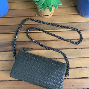 Guard El Örgüsü Küçük Boy Yeşil Hakiki Deri Kadın Çantası