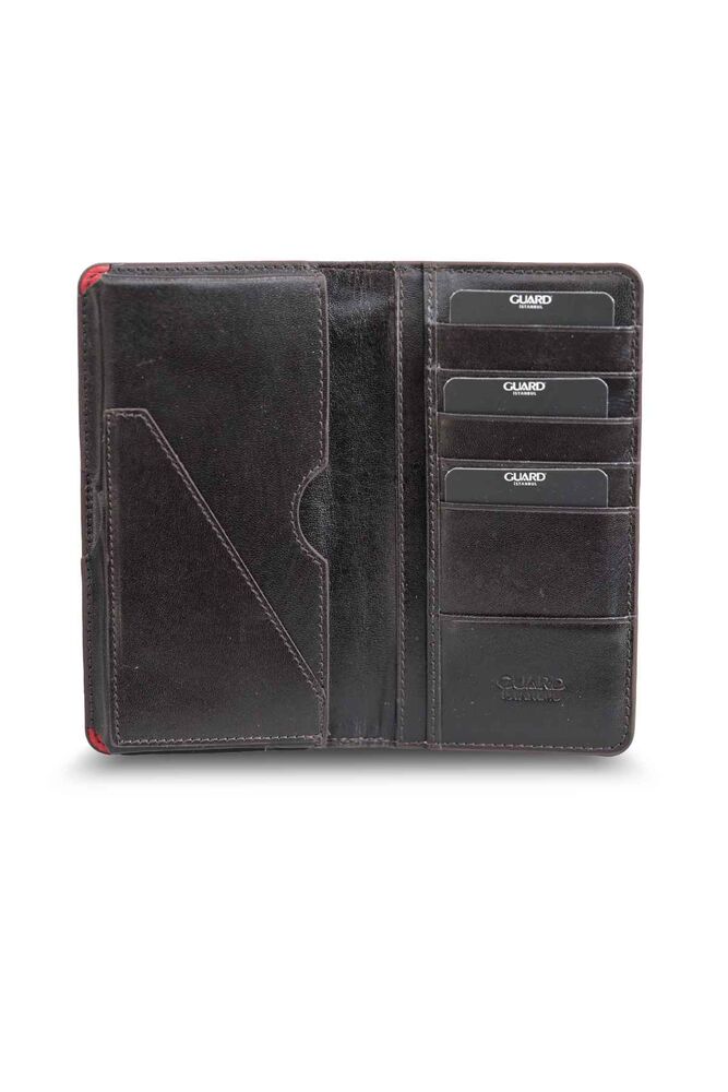 Guard Plus Telefon Girişli Taba- Kahve Texas Baskı Deri Unisex Cüzdan - Görsel 2