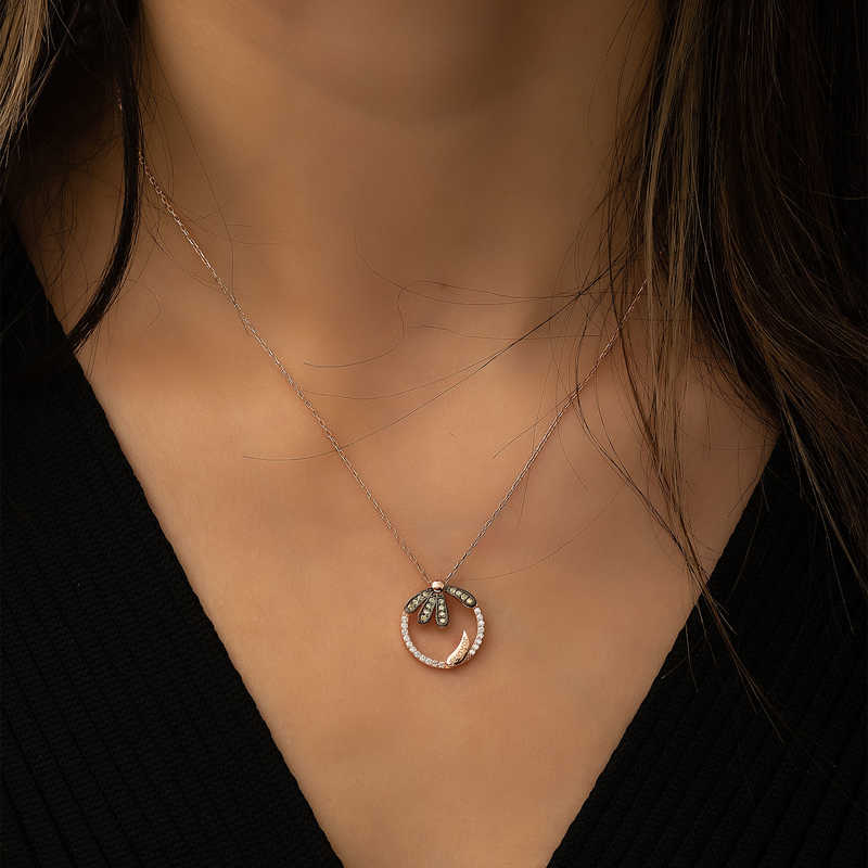 Gümüş Papatya "Seviyor" Kolye - Görsel 3