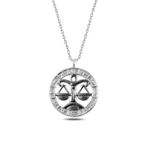 Gümüş Terazi Burcu Kolye